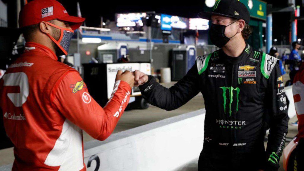 Bubba Wallace and Kurt Busch