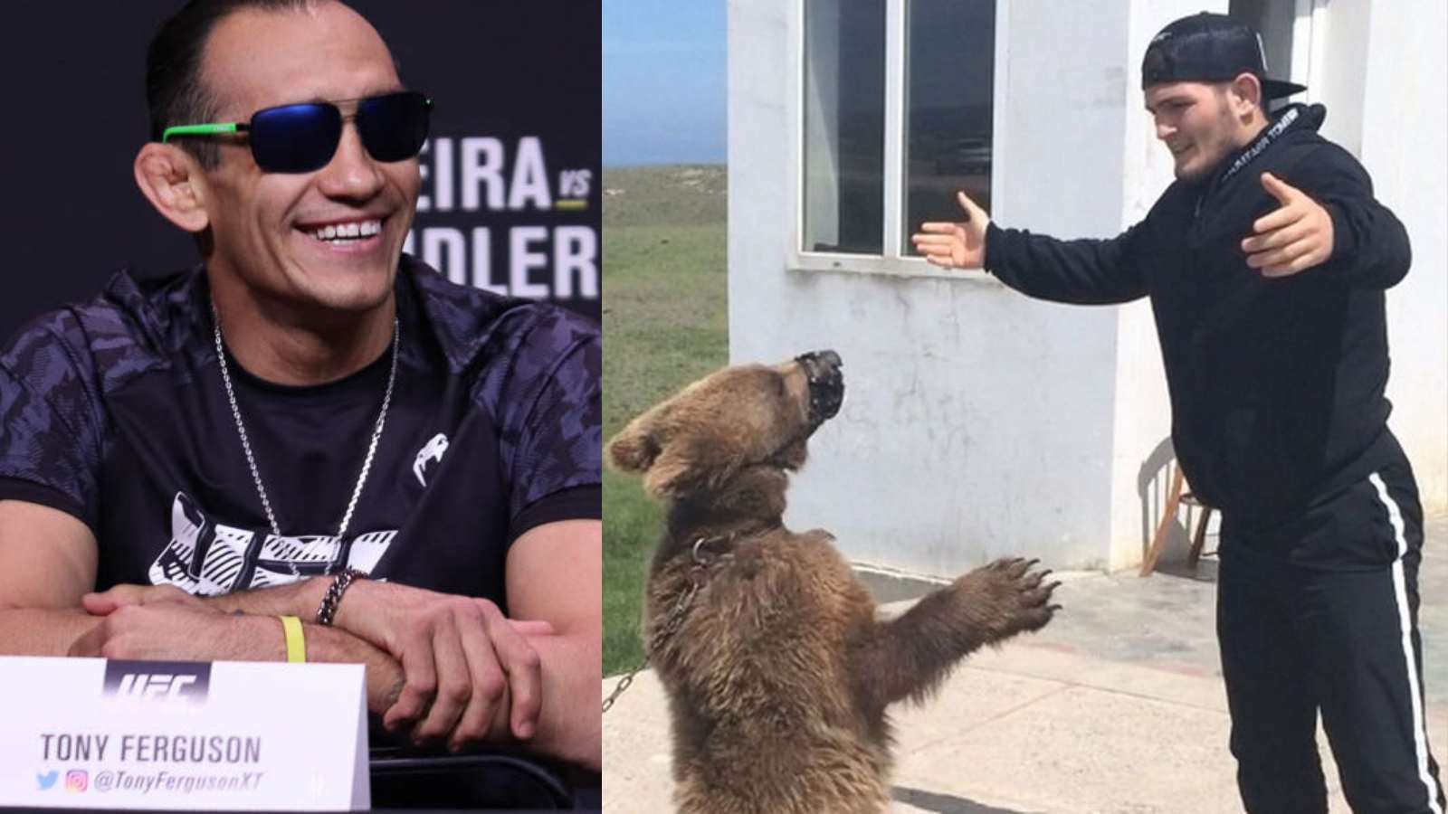 “Gets em’ every time” Tony Ferguson takes a sly dig at Khabib Nurmagomedov’s history of wrestling with bears