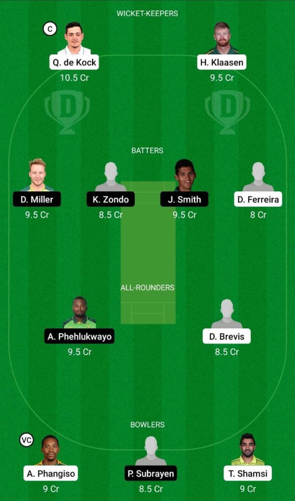 Dream 11 Fantasy Team 1 For TIT vs DOL