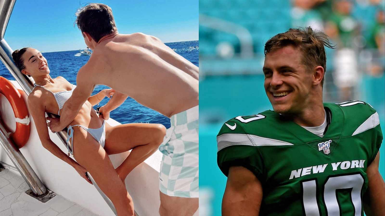 NY Jets receiver Braxton Berrios set to add ‘professional photobomber’ on his resume as he interrupts his girlfriend Sophia Culpo’s bikini shoot