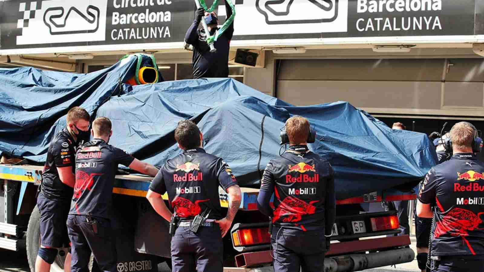 Red Bull Racing after retiring their car today