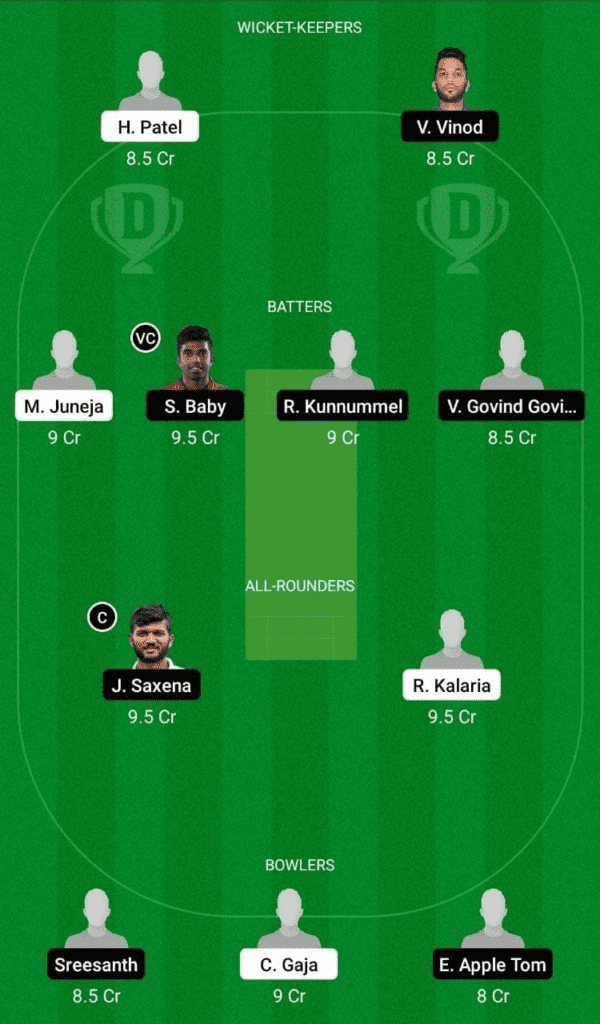 Dream 11 Fantasy Team 1 For KER vs GUJ