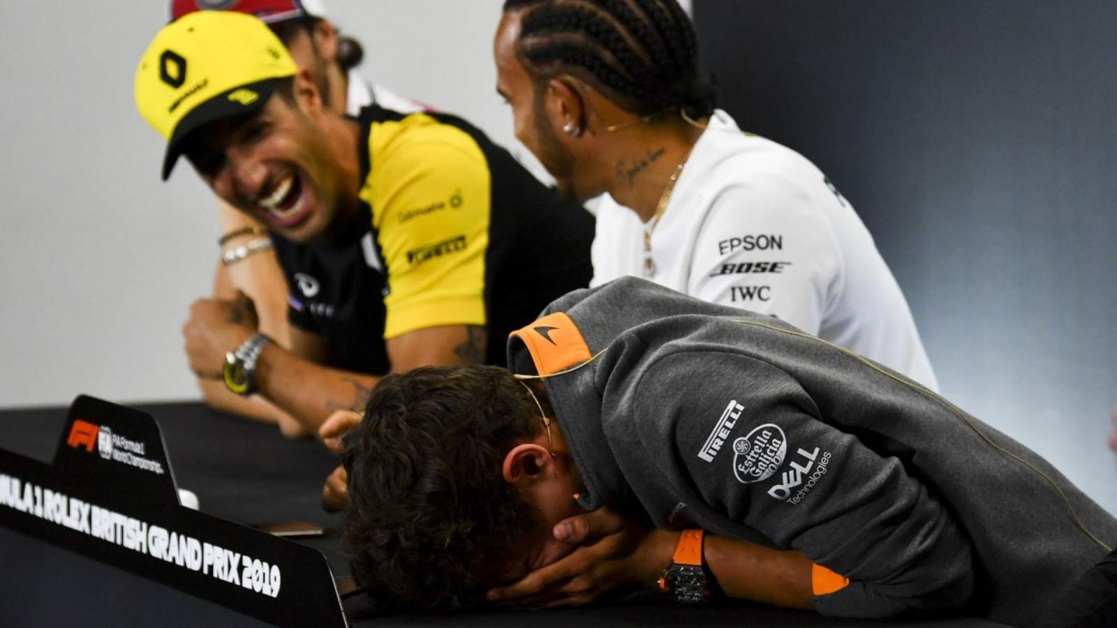 WATCH: Lewis Hamilton and Daniel Ricciardo engage in a hilarious press conference during pre-season testing in Barcelona