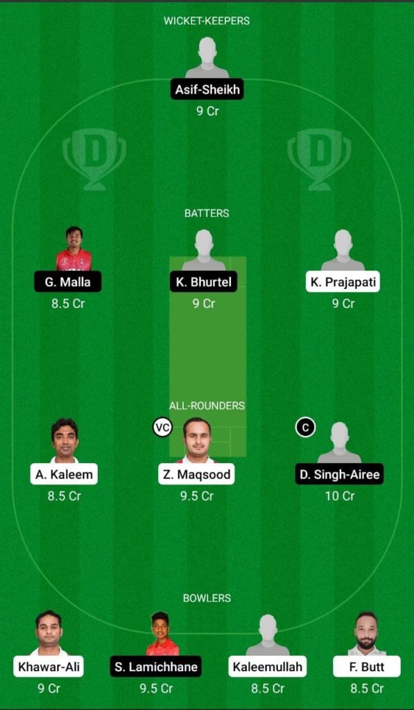 Dream 11 Fantasy Team 1 For OMN vs NEP