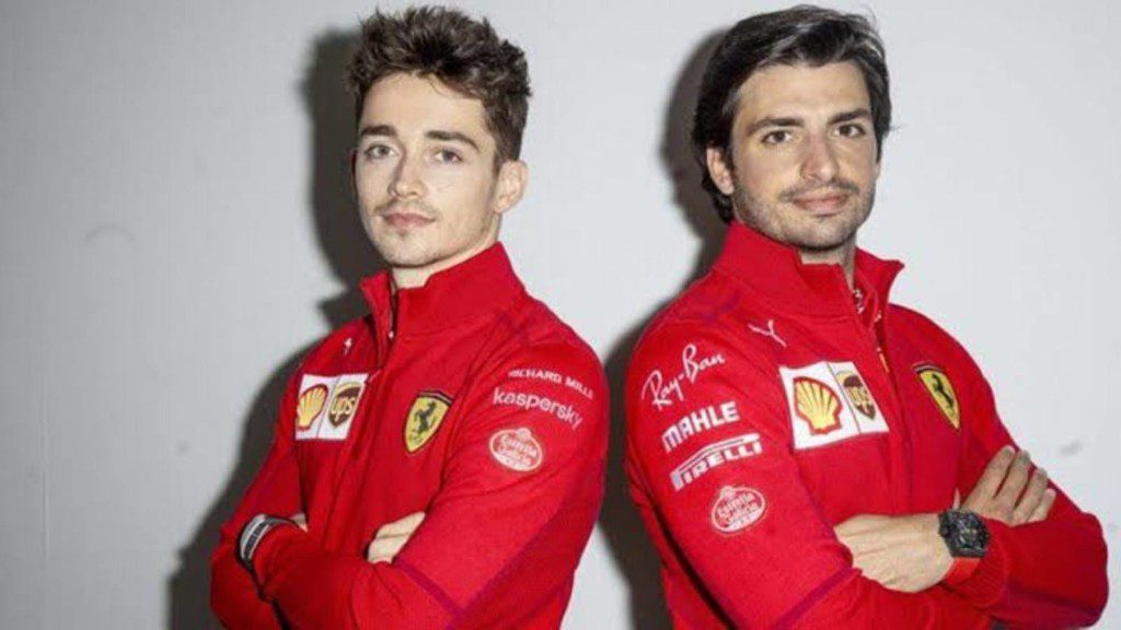 Scuderia Ferrari drivers Charles LeClerc(on the left) and Carlos Sainz Jr. (on the right)