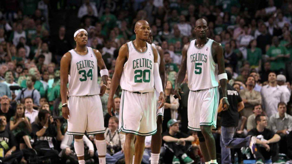 Kevin Garnett, Paul Pierce and Ray Allen