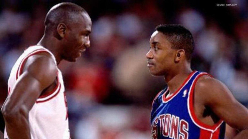 Michael Jordan and Isiah Thomas