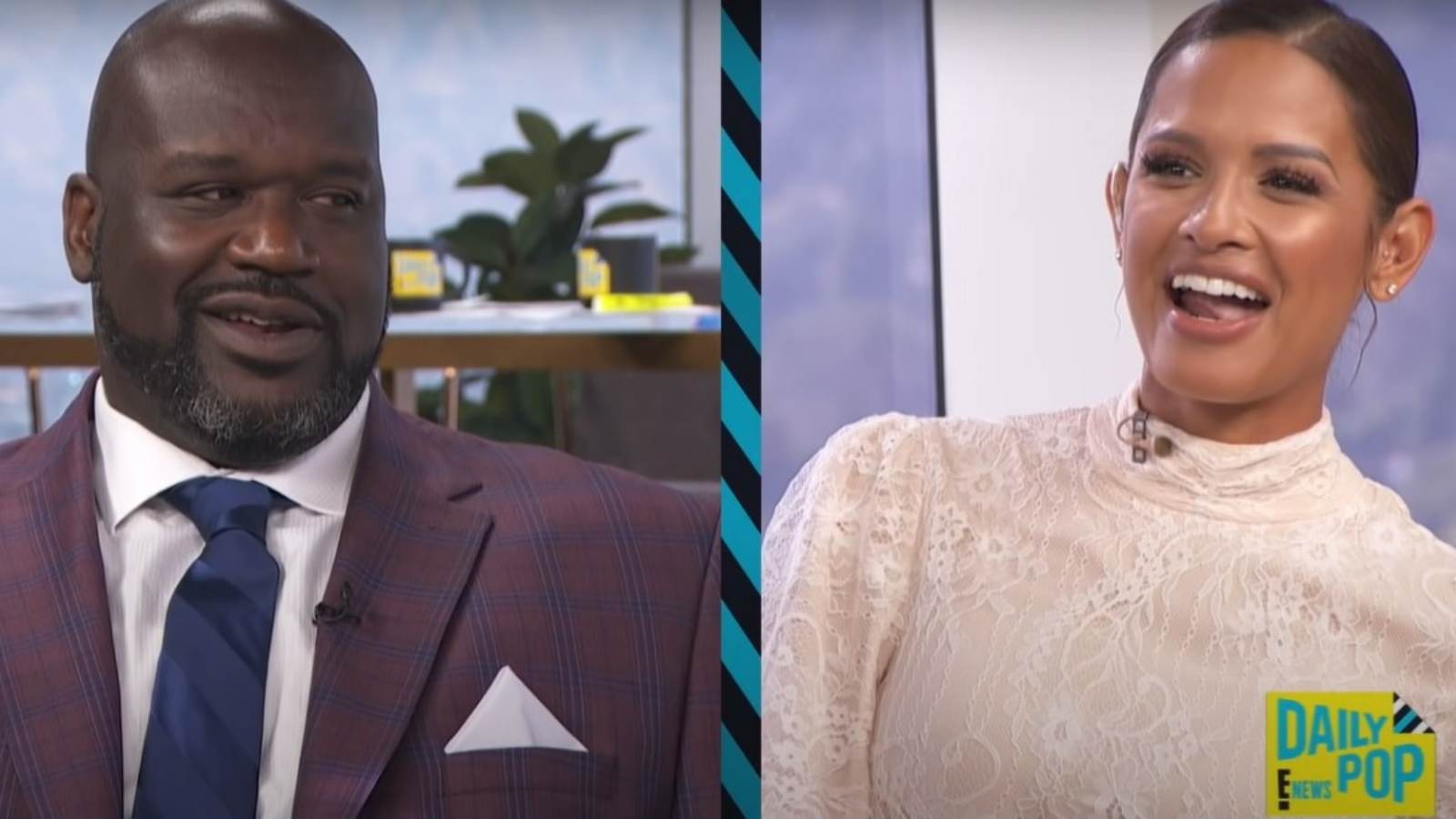 “I can never be sad and pouty when I’m around you” Cheeks turn red as Shaquille O’Neal wildly shoots his shot at Daily Pop guest mid-interview