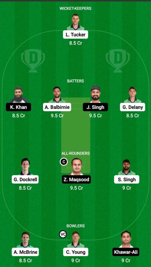 Dream 11 Fantasy Team 1 For IRE vs OMN