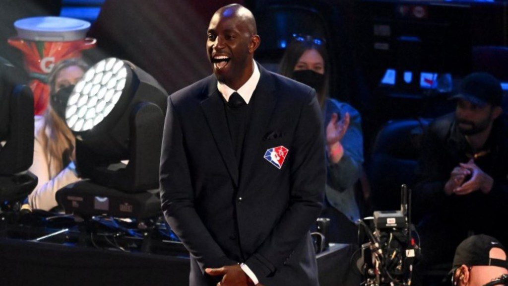 Kevin Garnett at the 2022 NBA all-star game