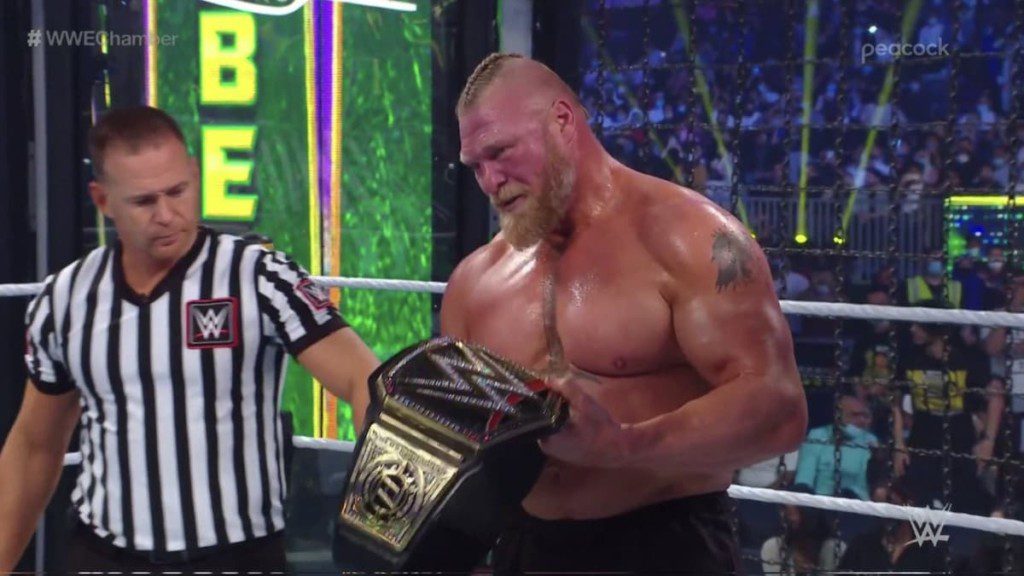 Brock Lesnar won the 2022 Men's Elimination Chamber match