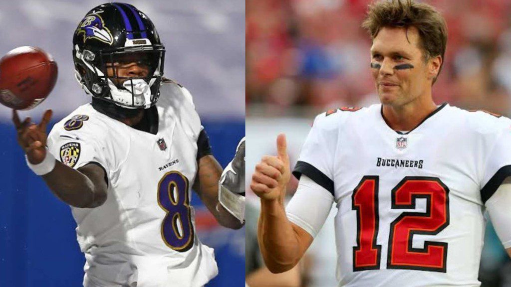 Lamar Jackson and Tom Brady