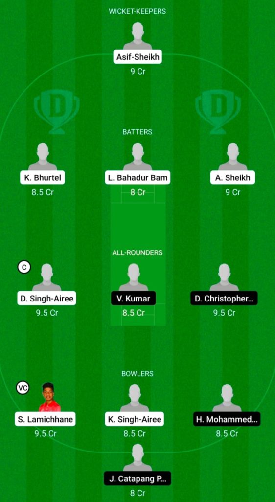 Dream 11 Fantasy Team 1 for NEP vs PHI