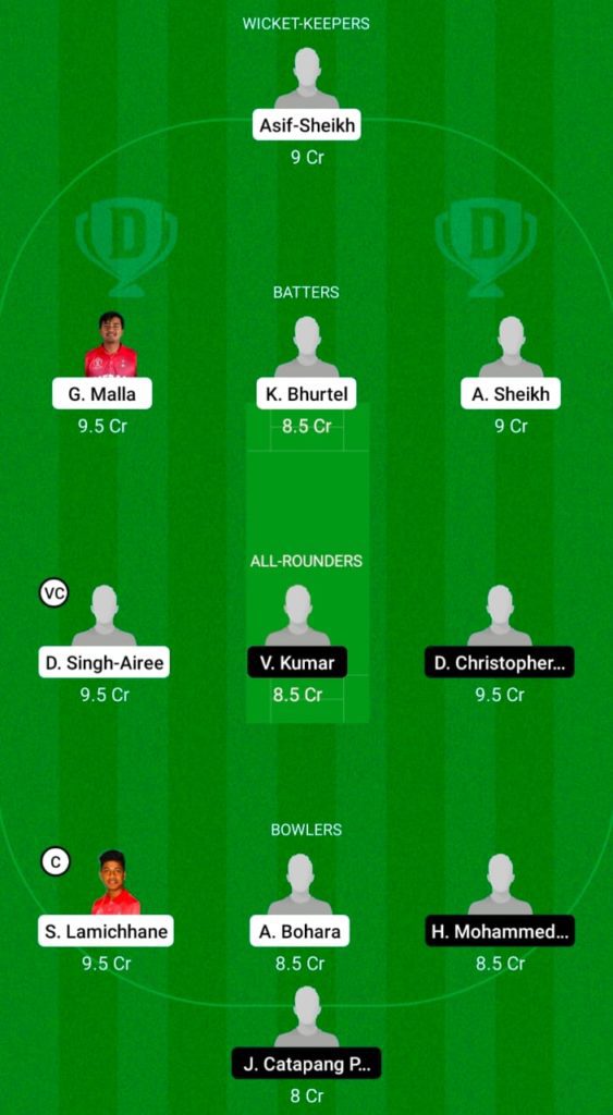 Dream 11 Fantasy Team 2 for NEP vs PHI