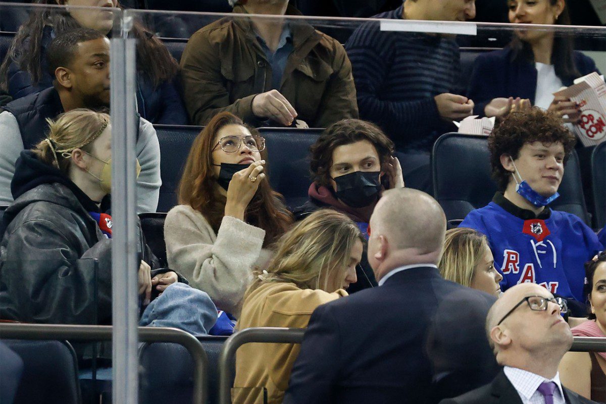 Tom Holland spotted with girlfriend Zendaya at Rangers Game in MSG 