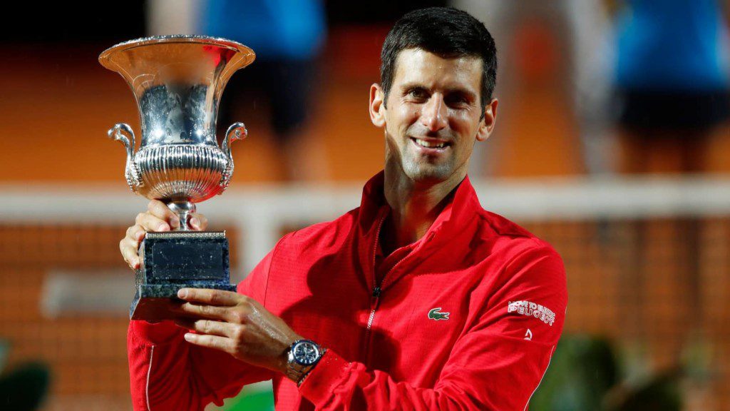 Novak Djokovic with the Rome Masters trophy