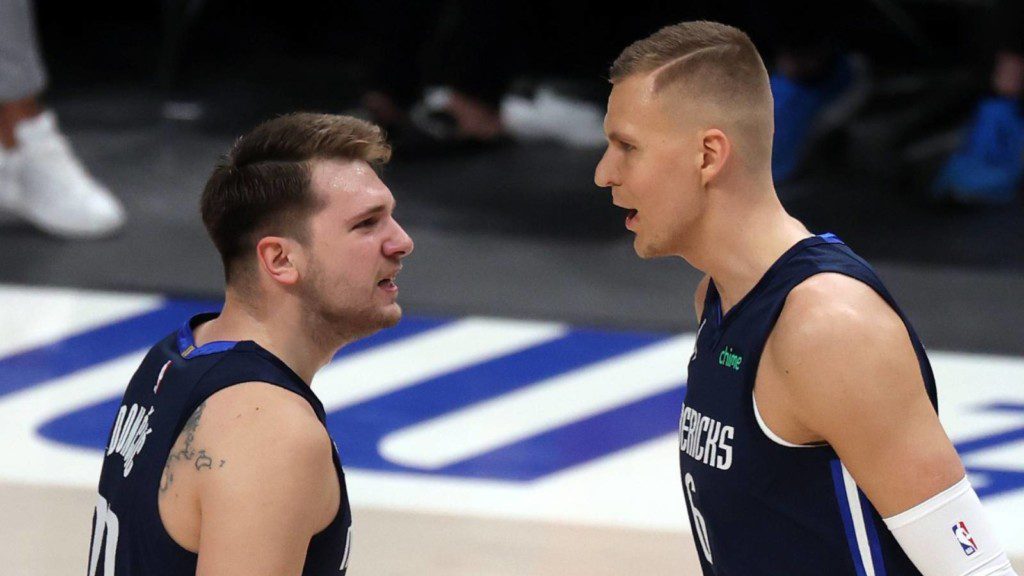 Luka Doncic with Kristaps Porzingis