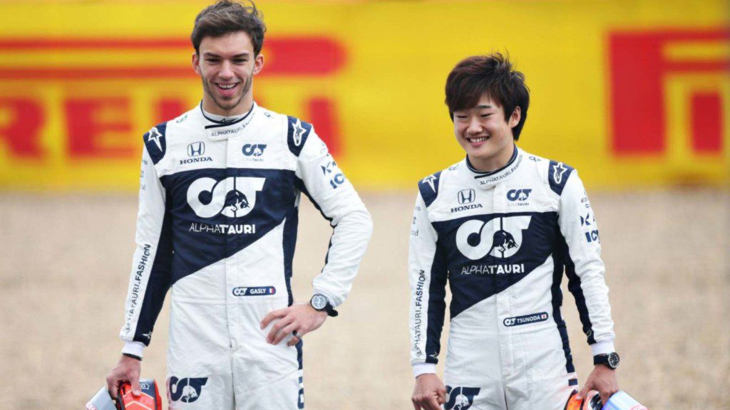 AlphaTauri's Pirre Gasly and Yuki Tsunoda