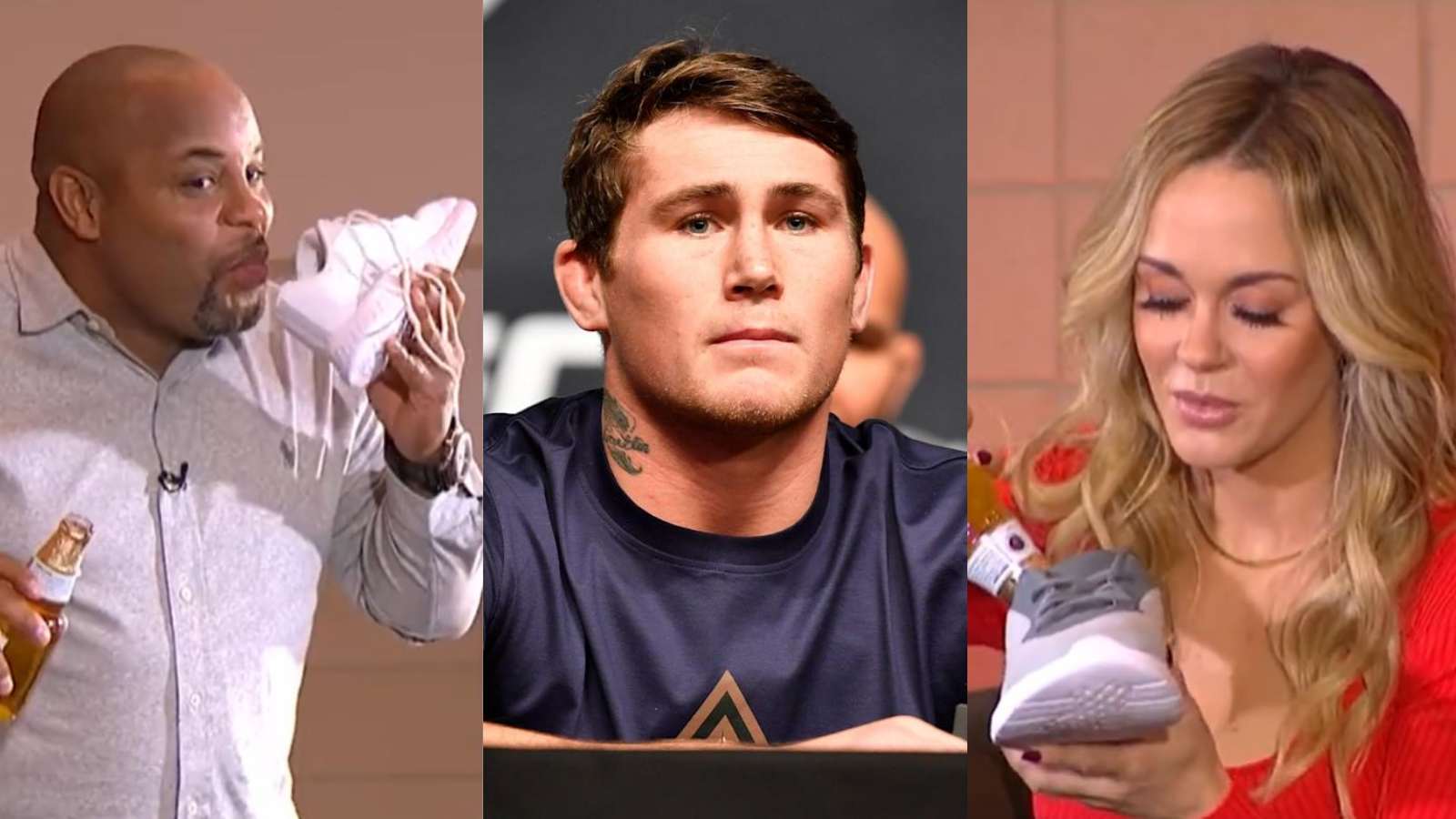 “Bullsh**ing the public”- Darren Till scorns Laura Sanko and Daniel Cormier for hitting shoeys out of an unused shoe; gets fiery response from Sanko