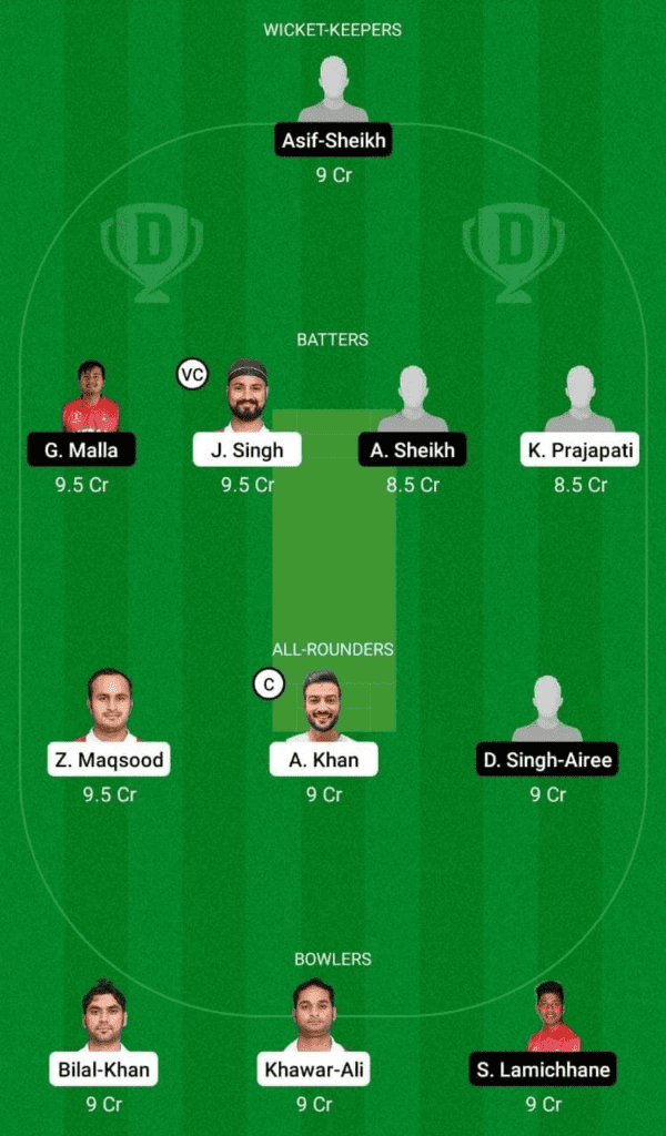 Dream 11 Fantasy Team 1 For OMN vs NEP