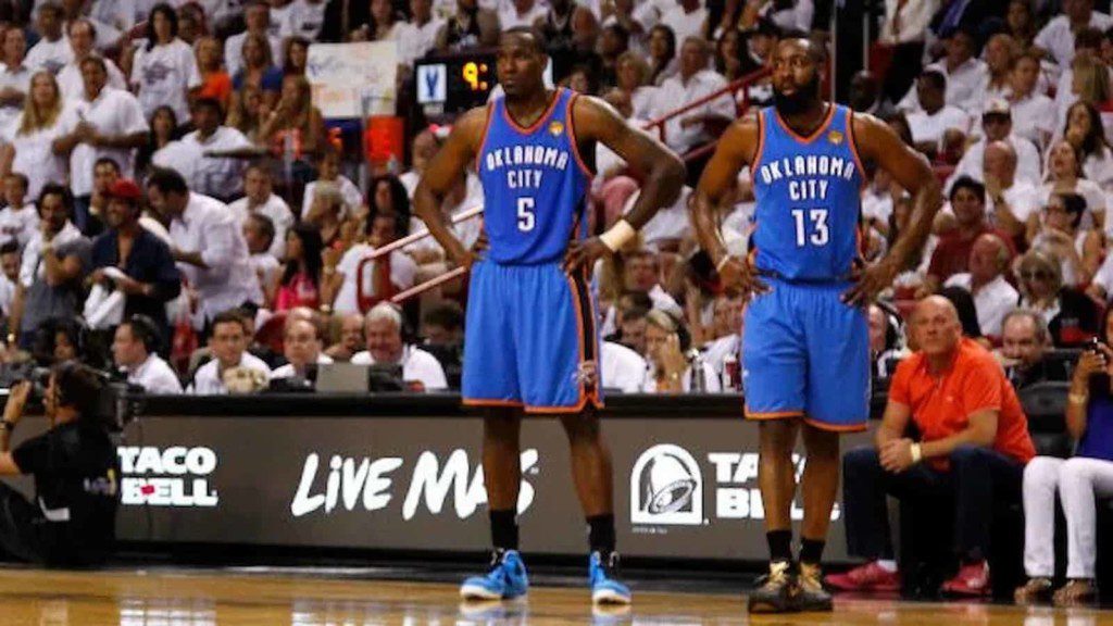 Kendrick Perkins and James Harden