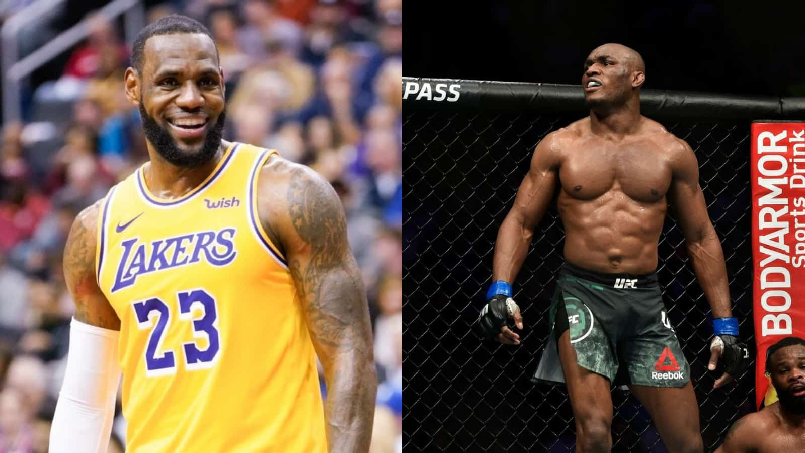 Kamaru Usman and Ali Abdelaziz witness LeBron James and the LA Lakers take on the Milwaukee Bucks in Game 4