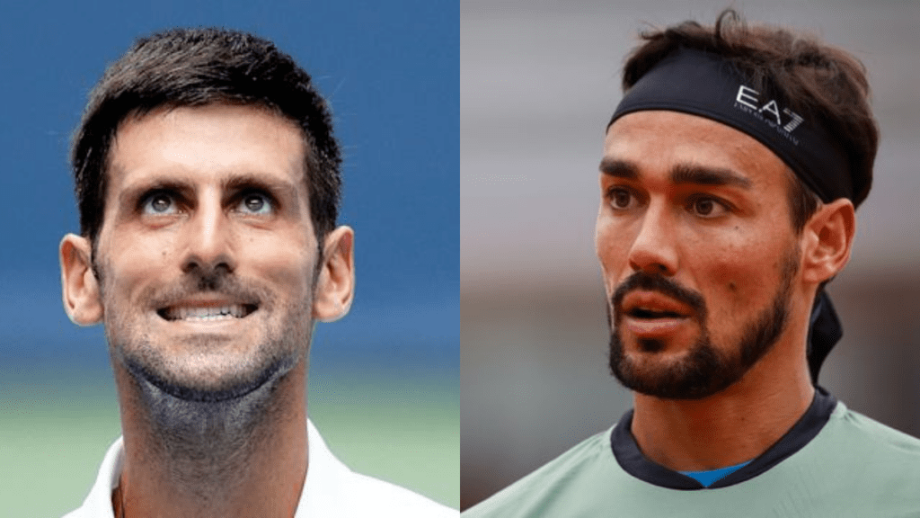 Novak Djokovic and Fabio Fognini