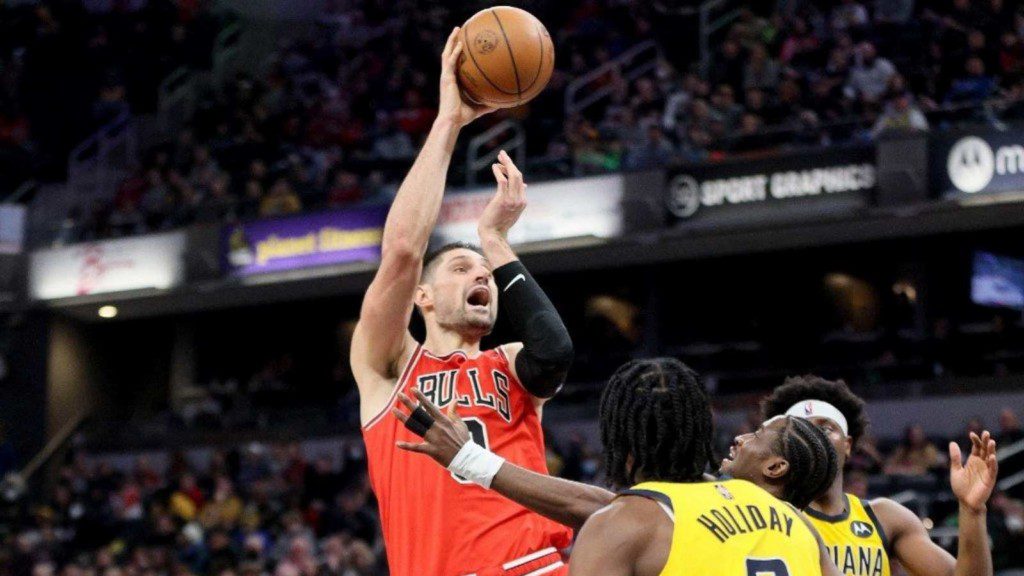 Nikola Vucevic in action against the Pacers