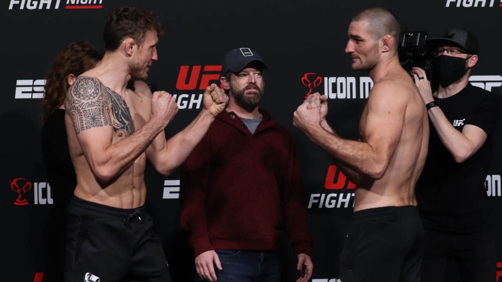 Sean Strickland makes things awkward against Jack Hermansson at UFC Vegas 47 weigh-ins