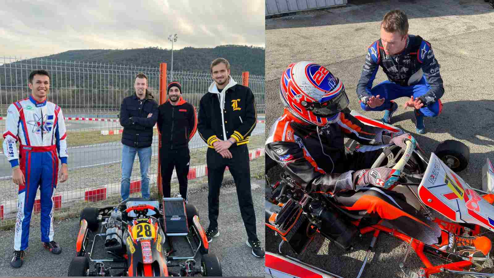 ‘No more tennis!’ Daniil Medvedev goes Kart Racing with F1 superstars, Alex Albon and Daniil Kvyat