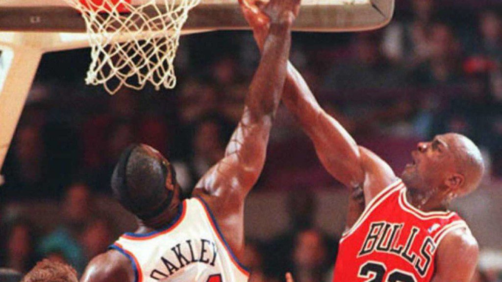 Michael Jordan and Charles Oakley