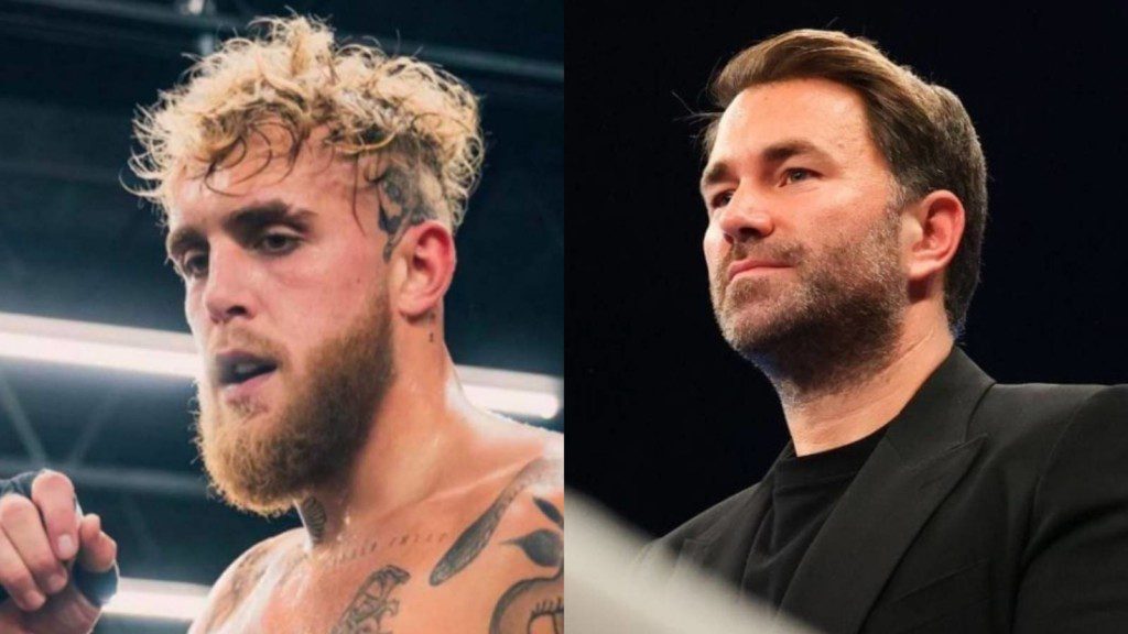 Jake Paul(L), Eddie Hearn(R)