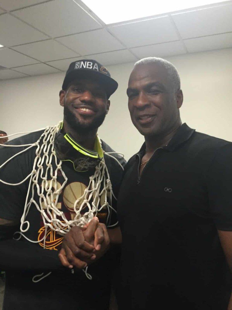 Charles Oakley and LeBron James