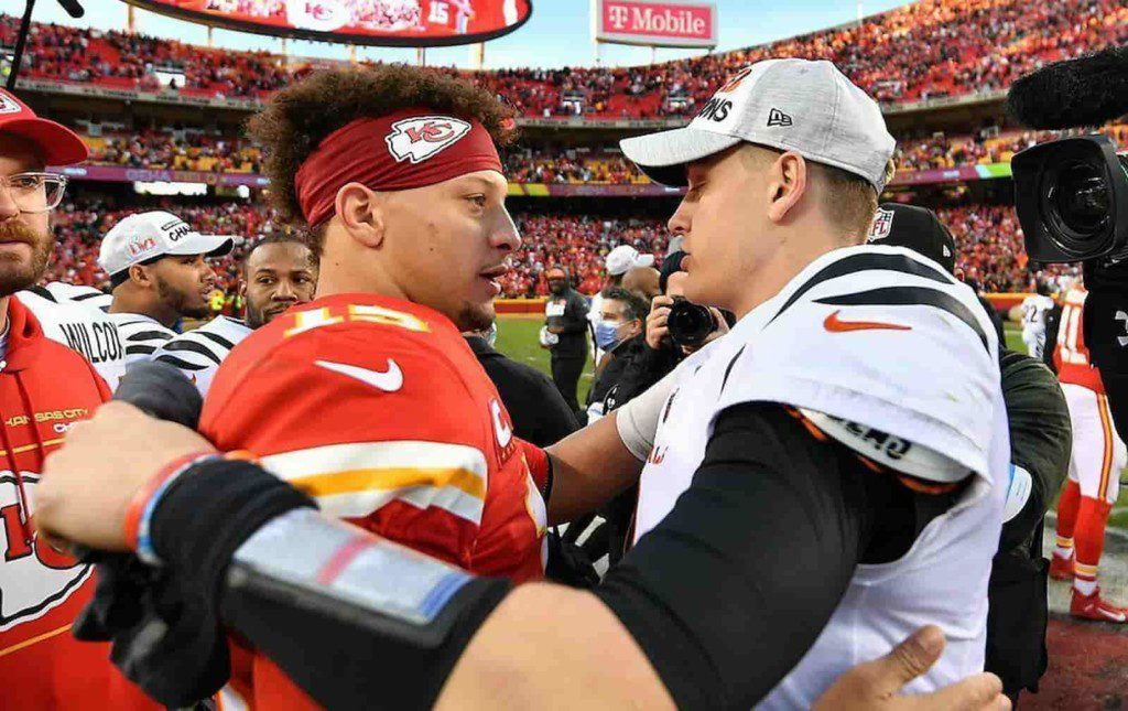 Patrick Mahomes and Joe Burrow after the Bengals overcame the odds of the NFL Overtime rules