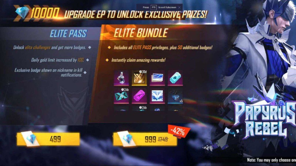 get Free Fire Elite Pass Season 45 for free