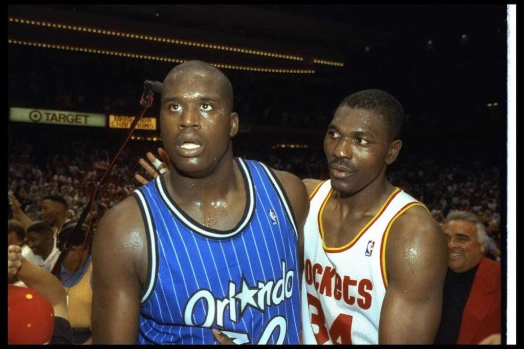 Shaquille O'Neal and Hakeem Olajuwon