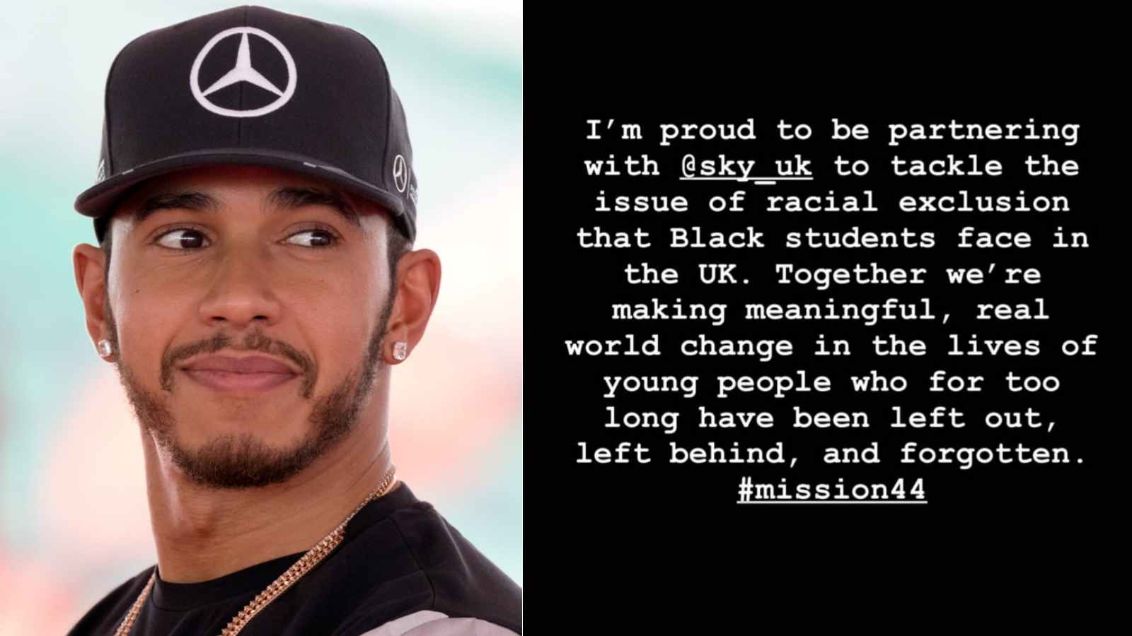 “Proud to be working for change,” Lewis Hamilton reflects on his special collaboration between his foundation, Mission 44, and Sky Sports