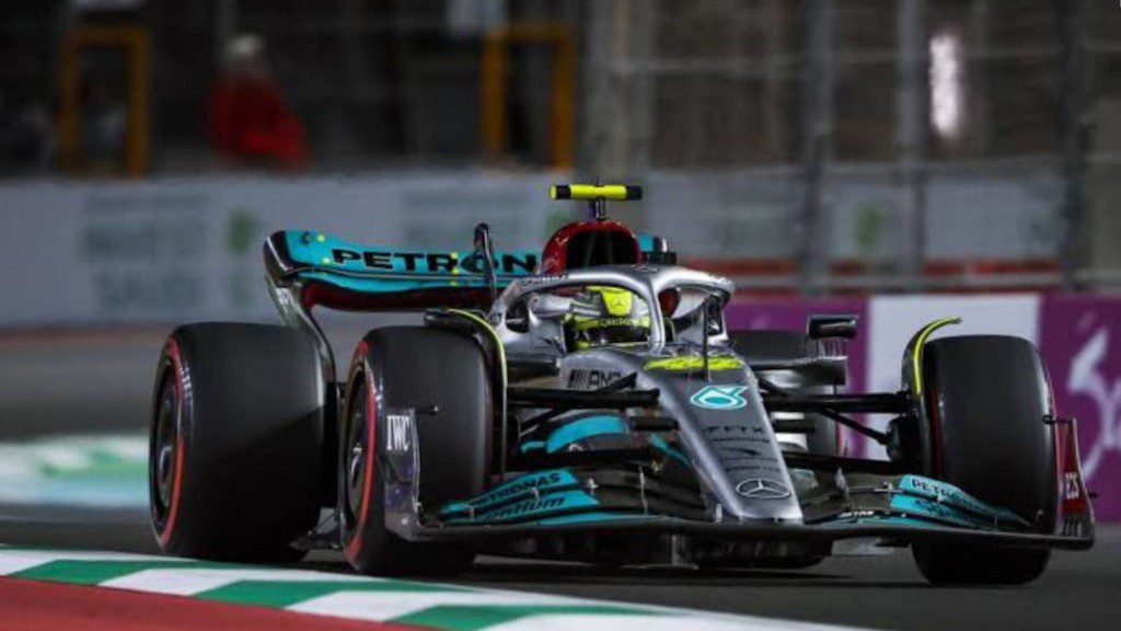 Lewis Hamilton in his W13