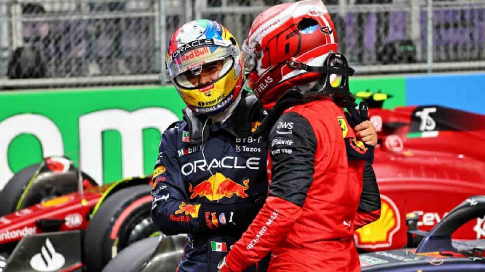 Charles Leclerc and Max Verstappen