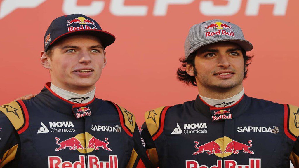 Max Verstappen and Carlos Sainz during their Toro Rosso days