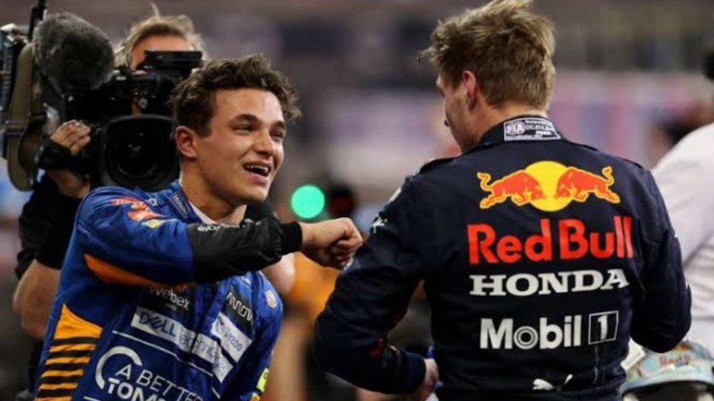 Lando Norris with Max Verstappen