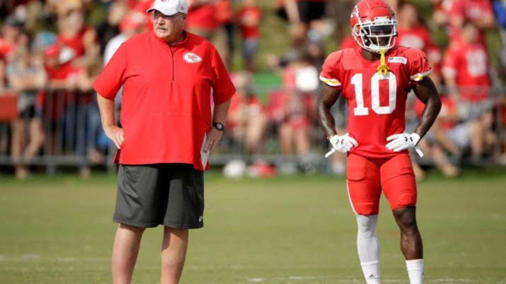 Tyreek Hill with his former coach Andy Reid