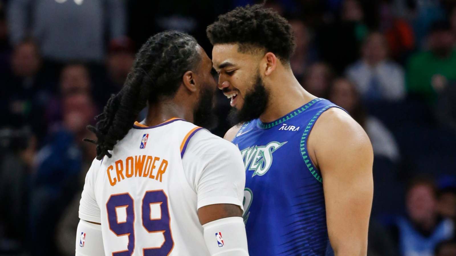 “Out here insulting veterans again” NBA Fans react to Karl Anthony Towns insulting Jae Crowder after putting him on a poster