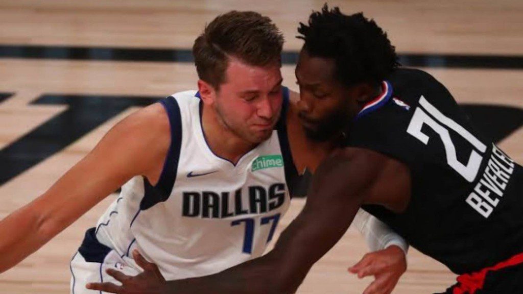 Luka Doncic and Patrick Beverley