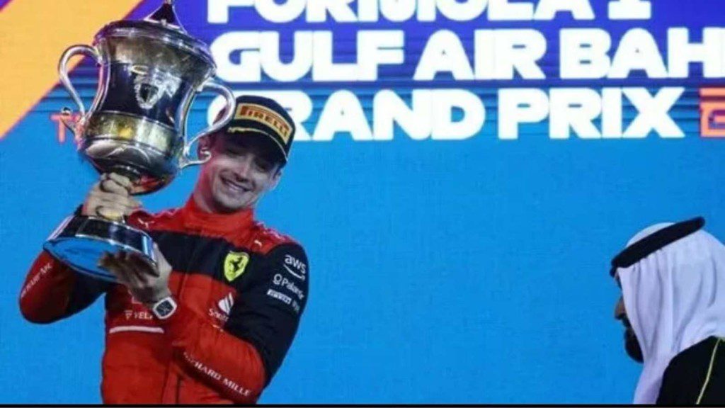 Charles Leclerc after winning the Bahrain GP 2022