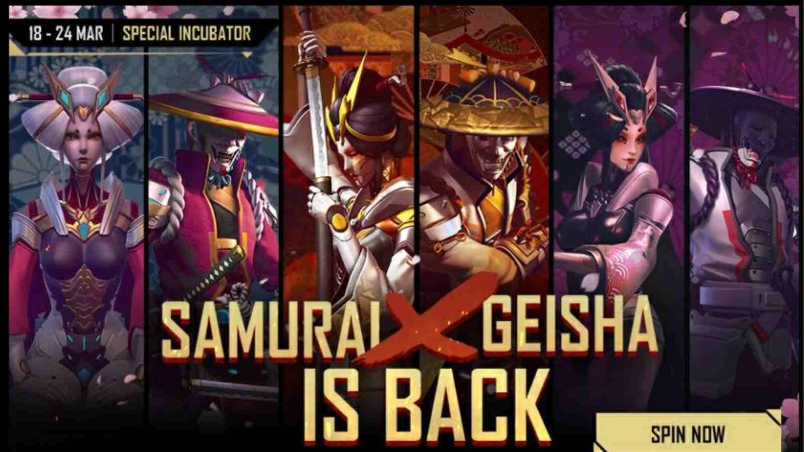 Samurai x Geisha Incubator Back In Free Fire MAX