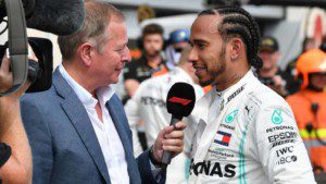 Martin Brundle interviewing Lewis Hamilton