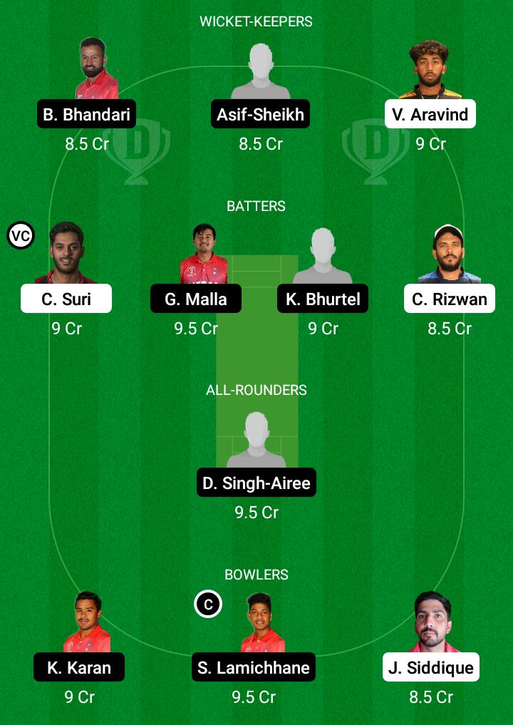 Dream 11 Fantasy Team 2 For UAE vs NEP