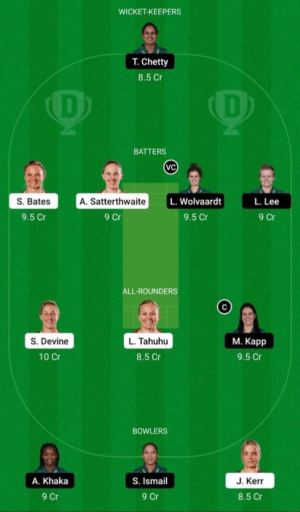 Dream 11 Fantasy Team 1 For NZ-W vs SA-W