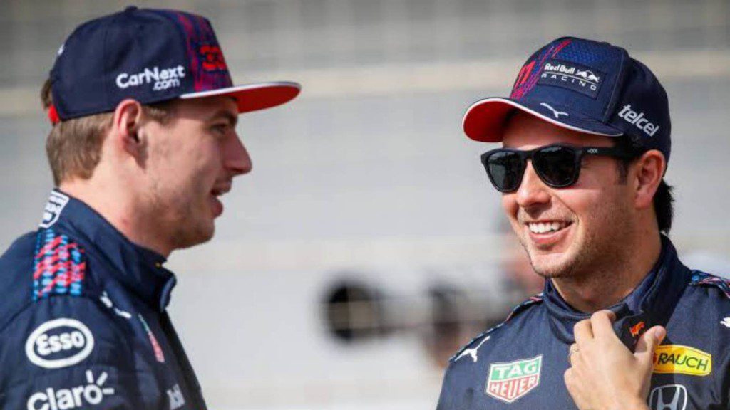 Sergio Perez with teammate Max Verstappen